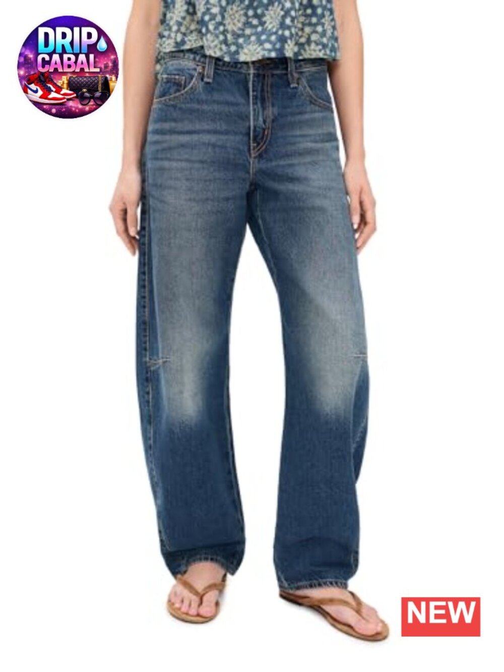 Levi's Women's Baggy Dad Barrel Jeans Mid Rise Tapered Leg Non-Stretch Cotton